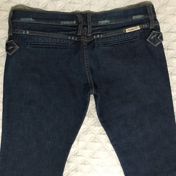 VTG Frankie B. Jeans Y2K Low Rise Flare Embellished Distressed Pant HTF Women 8 - Picture 10 of 12